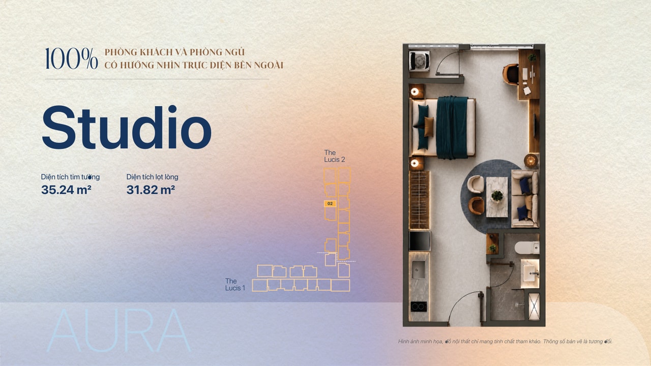 Mặt bằng Studio từ tài liệu giới thiệu